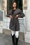 Women's Herringbone Melton Coat – Hooded Collars, Double-Breasted Sleeves, Stylish Winter Coat 700-3688462 - 2