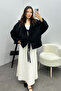 Women's Black Lace Detailed Imported Cashmere Jacket - 7