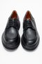 Men's High Sole Lace-Up Loafer Genuine Leather Fr 54084 Black - 5