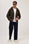 Men's Relax Fit Comfortable Cut Zippered Double Pocket Hooded Khaki Jacket Shirt - 4