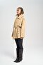 Tyra Camel Belted Short Trench Coat - 3