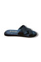 Women's Black Genuine Leather H Model Slippers - 2