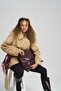 Tyra Camel Belted Short Trench Coat - 6