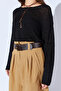 U Neck Casual Knitwear Basic Sweater - Black |   Mkw535342-01 - 4