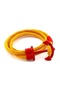 Yellow Red Fan Two Rows of Winding with Large Metal Anchor Men's Bracelet M063B - 2