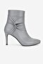 Women's Gray Genuine Natural Leather Size 36-41 Thin Heel Pointed Toe Boots & Booties - 5