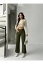 Women's High Waist Khaki Linen Boyfriend Loose Fit Pants