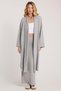 Women's Relax Fit Comfortable Cut Long Knitwear Gray Cardigan - 4