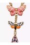 Butterfly Figured Long Necklace – Vintage Design with Colorful Stones, Multi-Chain Women's Necklace - 4