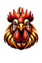 Angry Rooster Sticker Car, Motorcycle, Helmet, Laptop, Glass Sticker 13X11 cm