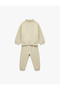 Mock Neck Zipper Detailed Long Sleeve Cotton Fleece-Lined Basic Tracksuit Set - 2
