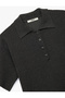 Buttoned Short Sleeve Polo Neck Knitwear Sweater - 5