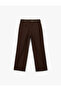 Wide Leg Viscose Blend Fabric Trousers with Belt Detail and Pockets - 2
