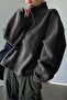 Women's Ultra Heat Plush Sherpa Oversize Half Metal Zipper Elastic Adjustable Fleece Sweatshirt - 6