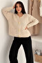 Women's Gold Button Textured Knit Cardigan – Elegant & Vintage Touch - 2