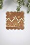 Biscuit Color Christmas Themed Embroidered Cocktail Napkin 1 Piece