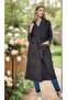 Women's Melton Long Shawl Collar Coat – Pocketed , Belted, Unlined 700-3310451 - 3