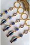 Gift 5-Piece Evil Eye Beaded Symbol of Freedom Navy Blue Keychain with Balloon Detail 10.5 cm - 2
