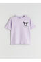 Seray New Season Crew Neck Kuromi Printed Girls' Shorts Pajama Set - 3