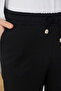 Women's Plus Size Black Double Fabric Carrot Leg Casual Trousers - 2