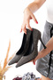 Women's Shoes Stone Fabric Pointed Toe Heeled Shoes - 3