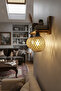 Wooden Sconce with 2 Shelves Jute Rope Bedside Lamp Bookshelf Wall Shelf Rustic Living Room Decoration - 4