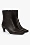Women's Noria Brown Leather Short Heeled Boots - 5