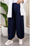 Elastic Waist Shalwar Pants 0001-07 Navy Blue - 2