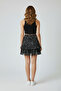 Black and White Patterned Flared Mini Skirt – Stylish Elastic Waist Comfortable Casual Women's Tulle Skirt - 2