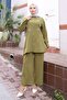 Sparkle Stone Detailed Suit Khaki 19264 - 3