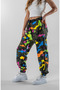 Women's Colorful Camouflage Jogger Pants with Elasticated Cuffs - 4