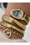 Stone Snake Watch from Thick to Thin (2 Rounds), Small Case (24 Diameter), 3 Atm Gold Steel Band, Bracelet - 6