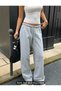 gray women's baggy plus size sportswear quality loose fit stretchy comfortable fabric sweatpants237 - 7