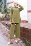 Sparkle Stone Detailed Suit Khaki 19264