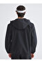 Men's Black Standard Fit Hooded Coat - 4
