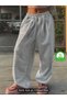 gray women's baggy plus size sportswear quality loose fit stretchy comfortable fabric sweatpants237 - 4