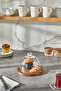 Aris Model Small Size Glass Cake Fan and Presentation Stand with Wooden Stand