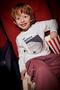 Boy's 4-9 Years Old Patterned Double Long Sleeve T-Shirt Navy Blue-White