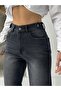 Women's Black Belt Apolleted Mom Jeans - 4