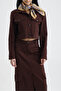 Edessa Two-Piece Suit Gabardine Mini Jacket Long Skirt Pocket Autumn Suit - 2