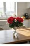 Artificial Flower Large Geranium 7 Branches Bunch 40 cm Red Home Pot Decoration - 2