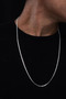Men's Basic Long Flat Silver Stainless Steel Necklace