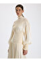 Ecru Gathered Long Dress - 5