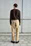 Long Sleeve Brown T-Shirt with Metal Buttons