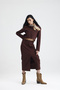 Edessa Two-Piece Suit Gabardine Mini Jacket Long Skirt Pocket Autumn Suit - 3