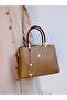 Faux Leather Women's Bag with Shoulder and Hand Straps - 4