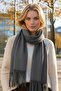 Unisex Soft Textured Tasseled Winter Boucle Scarf Shawl Set of 2 - 7