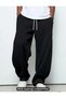 2 (Pieces) Black Gray Quality Loose Fit Stretchy Comfortable Fabric Sweatpants - 3