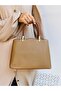 Faux Leather Women's Bag with Shoulder and Hand Straps - 2