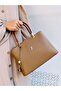 Faux Leather Women's Bag with Shoulder and Hand Straps - 7